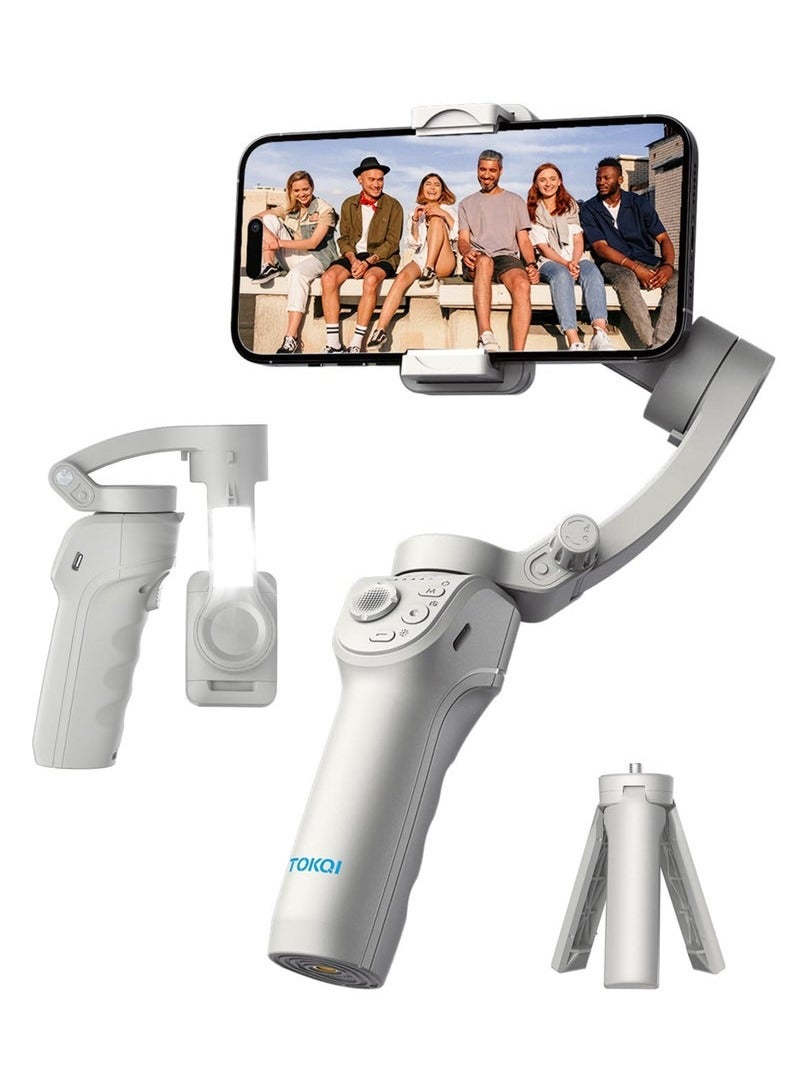 TOKQI Gimbal Stabilizer for Smartphones, 3-axis Phone Gimbal for Android & iPhone, Phone Stabilizer for Video Recording with Face/Object Tracking - Image 1